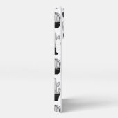 Cactussen zwart lijn art patroon iPhone hoesje (Rechterkant)