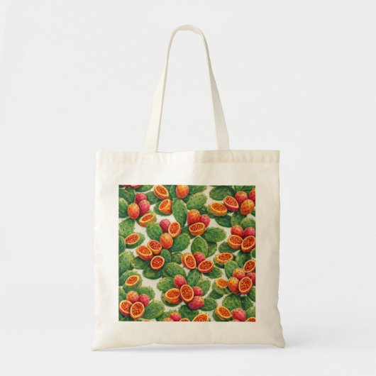 Cactusvijgpatroon Tote Bag (Voorkant)
