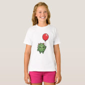 Cactusvriend met rode ballon kinderen t-shirt (Voorkant volledig)