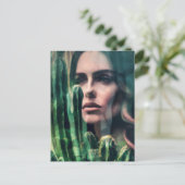 Cactusvrouw met dubbele belichting briefkaart (Staand voorkant)