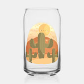 Cactuswoestijn met zon blikvorm glas (Achterkant)