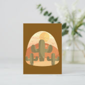 Cactuswoestijn met zon briefkaart (Staand voorkant)