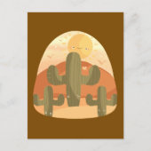 Cactuswoestijn met zon briefkaart (Voorkant)