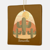 Cactuswoestijn met zon keramisch ornament (Links)
