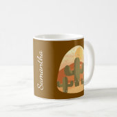 Cactuswoestijn met zon koffiemok (Voorkant rechts)