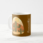 Cactuswoestijn met zon koffiemok (Voorkant links)