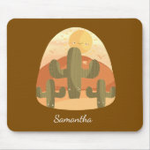 Cactuswoestijn met zon muismat (Voorkant)