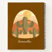 Cactuswoestijn met zon notitieboek (Achterkant)