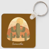 Cactuswoestijn met zon sleutelhanger (Achterkant)
