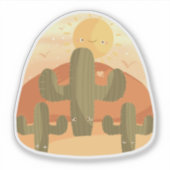 Cactuswoestijn met zon sticker (Voorkant)