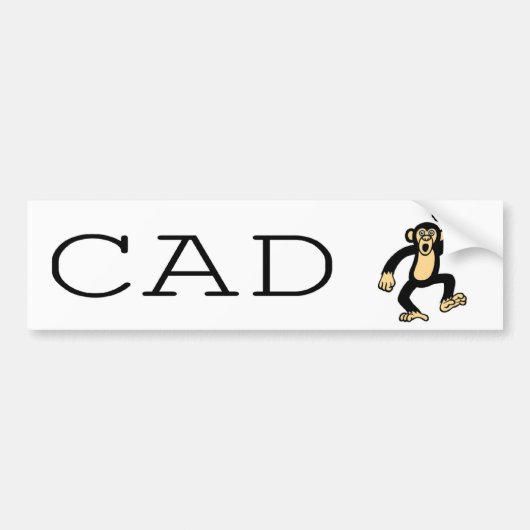 CAD aap 1 Bumpersticker (Voorkant)