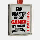 CAD Drafter houdt van het spelen van videogames Metalen Ornament (Rechts)