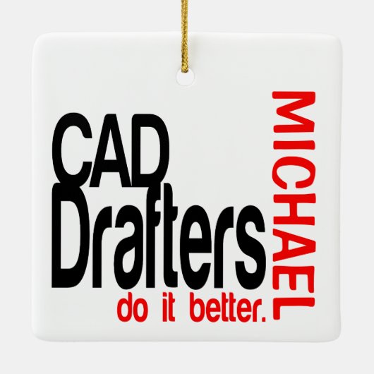 CAD Drafters doen het beter AANGEPAST Keramisch Ornament (Achterkant)