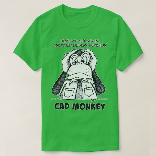 Cad Monkey hoort geen aambeeld T-shirt (Design voorkant)