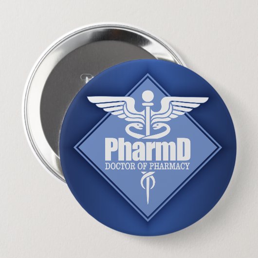 Cad PharmD (diamant) Ronde Button 4,0 Cm (Voorkant /achterkant)