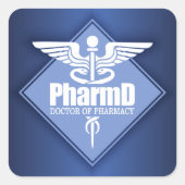Cad PharmD (diamant) Vierkante Sticker (Voorkant)