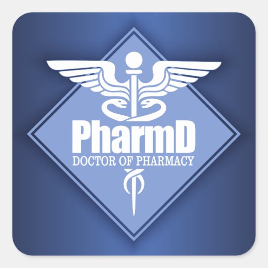 Cad PharmD (diamant) Vierkante Sticker (Voorkant)