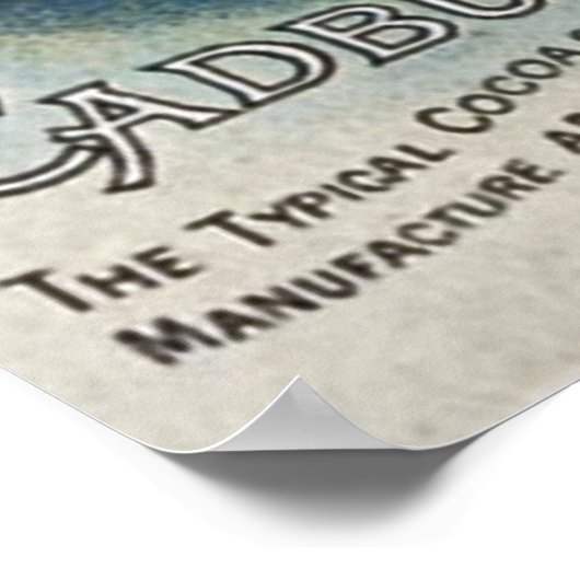 Cadbury ~ Cocoa Drink chocolade ~ GB 1890 Poster (Hoek)