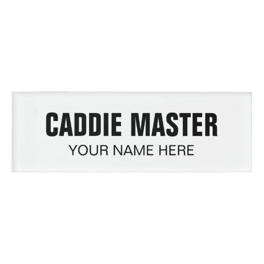 Caddie Master naam badge tag voor golf assistent (Voorkant)