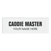Caddie Master name badge label voor golfassistent (Voorkant)