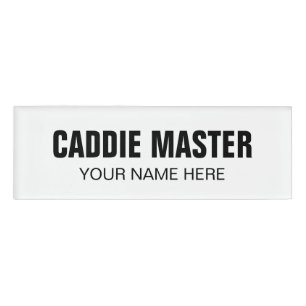 Caddie Master name badge label voor golfassistent