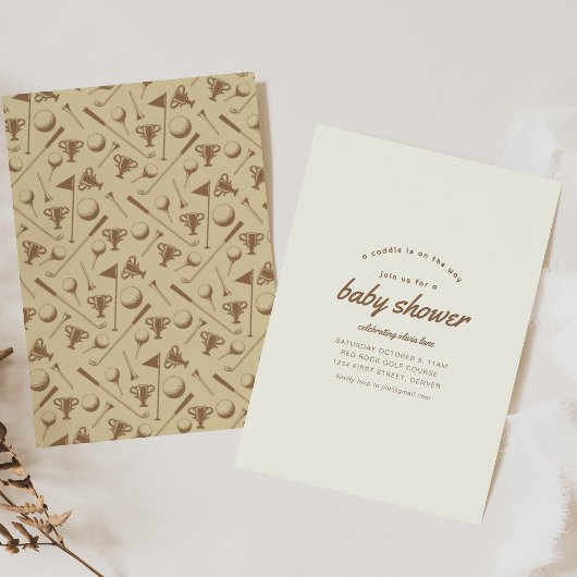 Caddie op de manier Golf Baby shower Uitnodigen Kaart