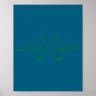 Caddie zus schattig golf golfer meisje leuk golf poster