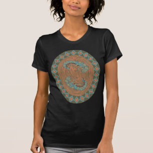 Caddis Fly Aquatic Bug Insect Mandala Dark Green T-shirt