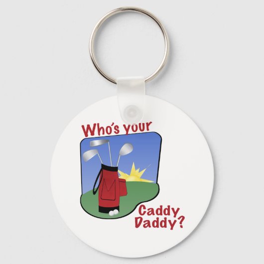 Caddy Dad Golfer Gift Sleutelhanger (Voorkant)