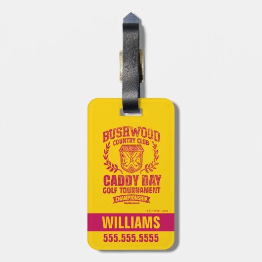 Caddyshack | Bushwood Country Club Caddy Day Golf Bagagelabel (Achterkant verticaal)