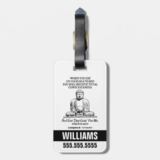 Caddyshack, ik heb dat voor me. bagagelabel (Achterkant verticaal)