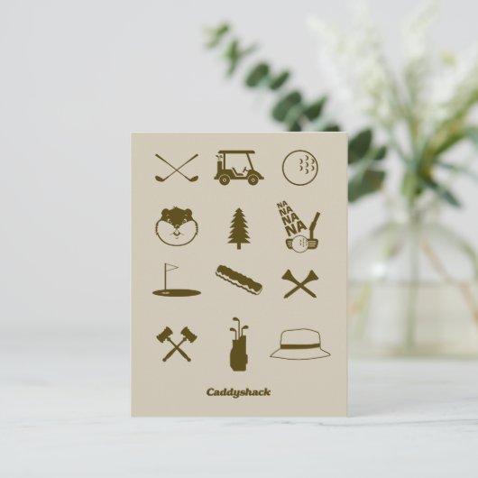 Caddyshack-pictogrammen Briefkaart (Staand voorkant)