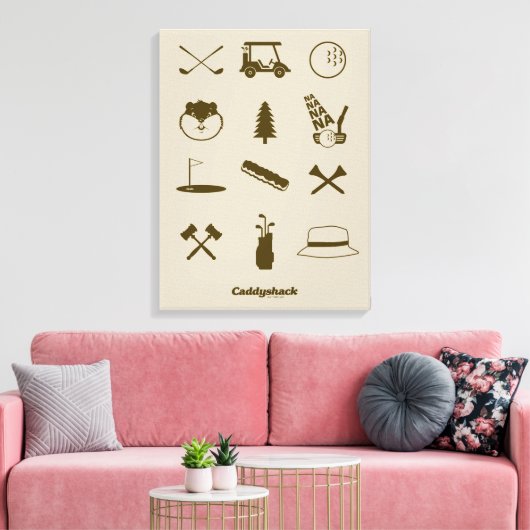 Caddyshack-pictogrammen Canvas Afdruk (Insitu (Woonkamer))