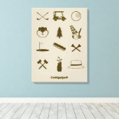 Caddyshack-pictogrammen Canvas Afdruk (Insitu (Houten vloer))