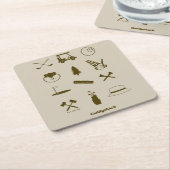 Caddyshack-pictogrammen Kartonnen Onderzetters (Schuin)
