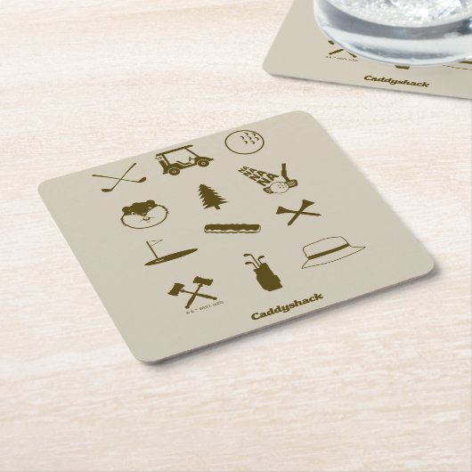 Caddyshack-pictogrammen Kartonnen Onderzetters (Schuin)