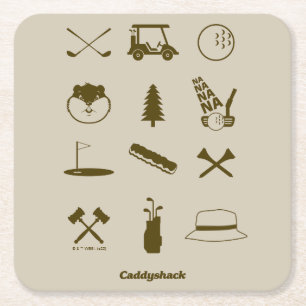 Caddyshack-pictogrammen Kartonnen Onderzetters