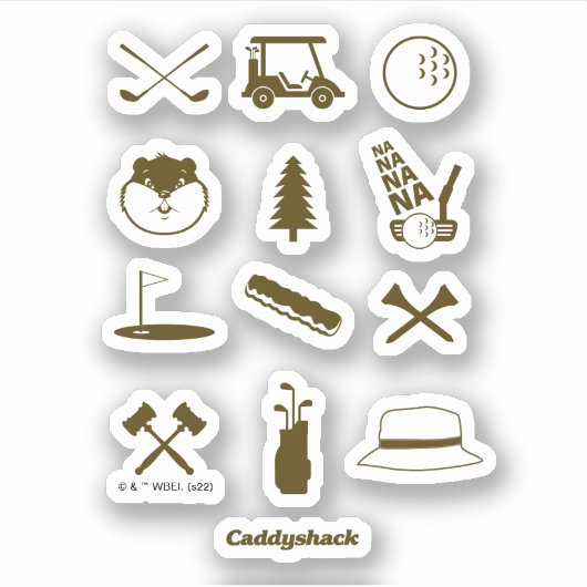 Caddyshack-pictogrammen Sticker (Voorkant)