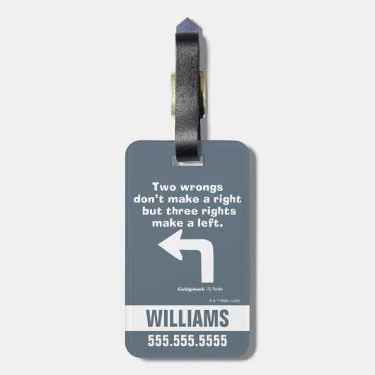 Caddyshack | Twee fouten maken geen recht Bagagelabel (Achterkant verticaal)