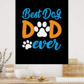 Cadeaau voor grootvader | Beste hond papa ooit Poster (Keuken)
