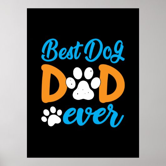 Cadeaau voor grootvader | Beste hond papa ooit Poster (Voorkant)
