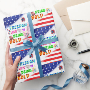Cadeaau vrijheid ligt in durven zijn cadeaupapier