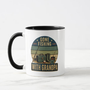 Cadeaautje voor opa die vist Vintage visser Mok