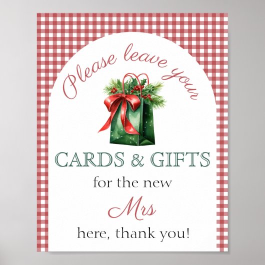 Cadeaotafel Rode Kerstmarkt Bruidsmeisje Poster (Voorkant)