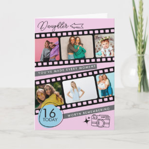 Cadeau 16e verjaardag filmstrook foto dochter C Kaart