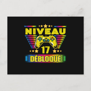 Cadeau 17 ans Anniversaire Gamer Niveau 17 Briefkaart