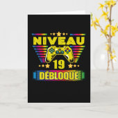 Cadeau 19 ans Anniversaire Gamer Niveau 19 Kaart (Gele Bloem)