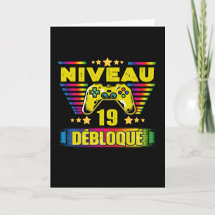 Cadeau 19 ans Anniversaire Gamer Niveau 19 Kaart