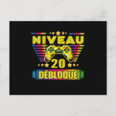 Cadeau 20 ans Anniversaire Gamer Niveau 20 Briefkaart (Voorkant)