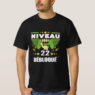 Cadeau 22 ans Anniversaire Gamer Niveau 22 T-shirt